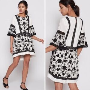 Joie Gaetena Bell Sleeve Crochet Flower Dress